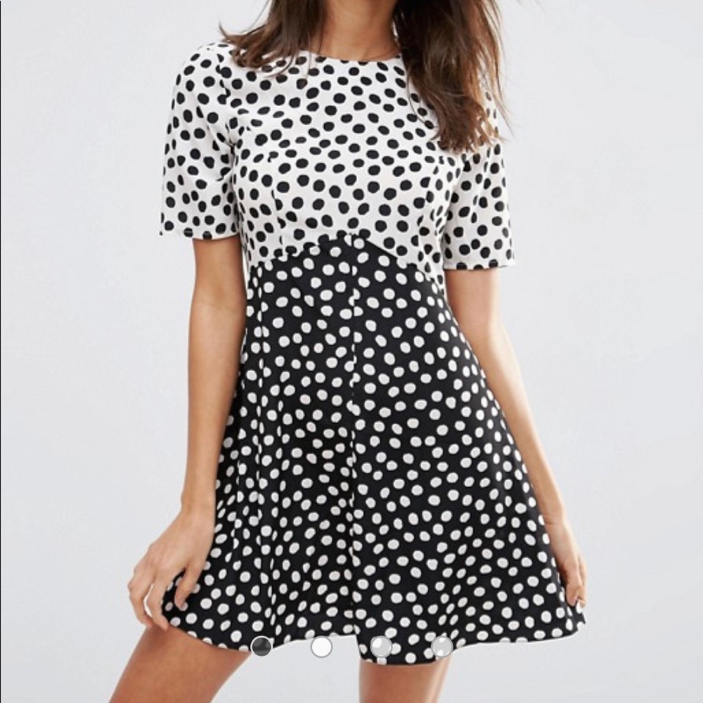 NWOT ASOS Spot Mix & Match Dress